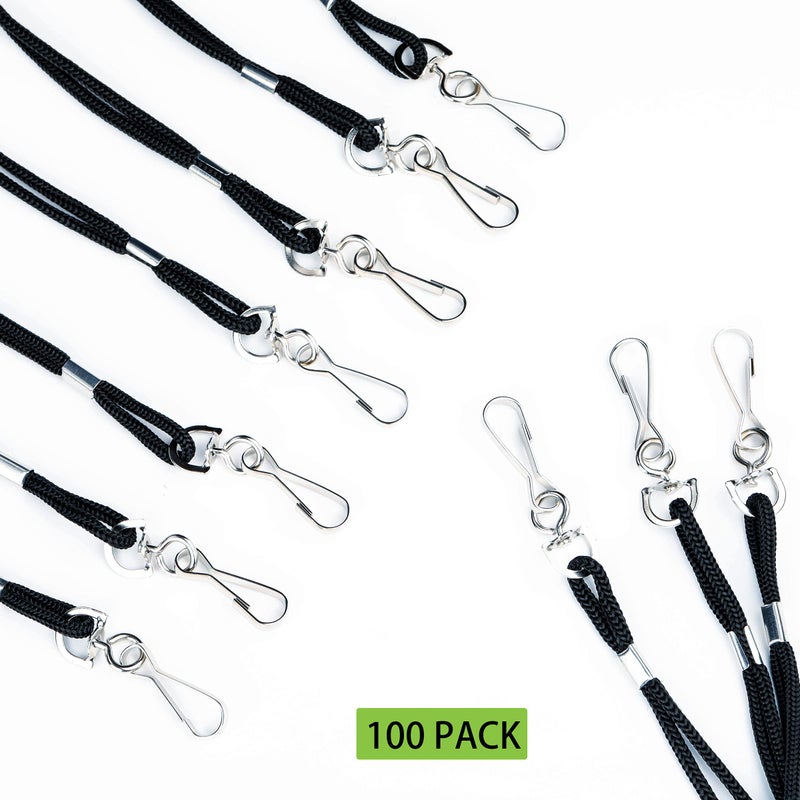 COTODO ID Black Lanyards Safety Badge Lanyard 36" with Swivel Hook 100 Pack - Image 4